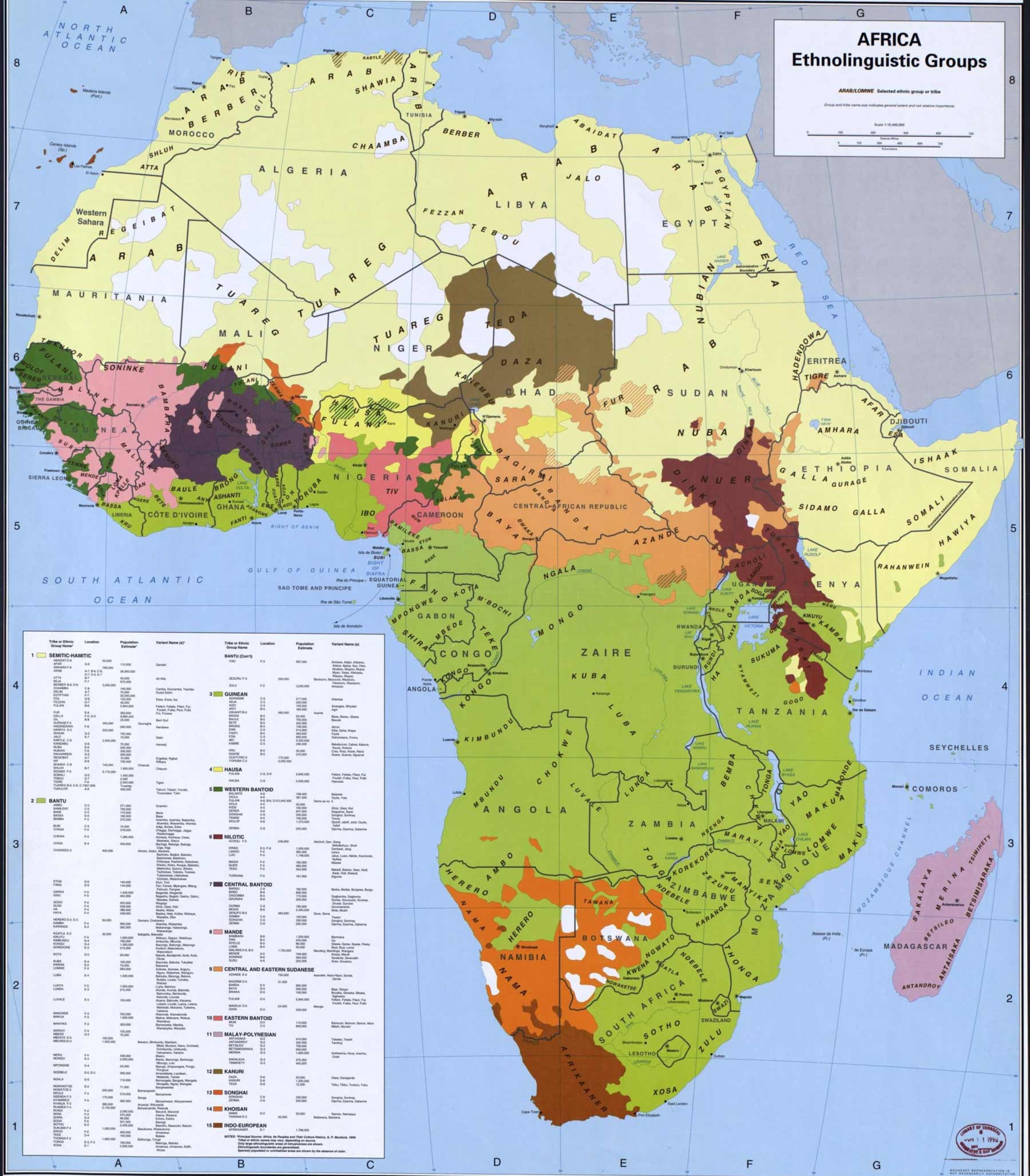 Этническая карта Африки